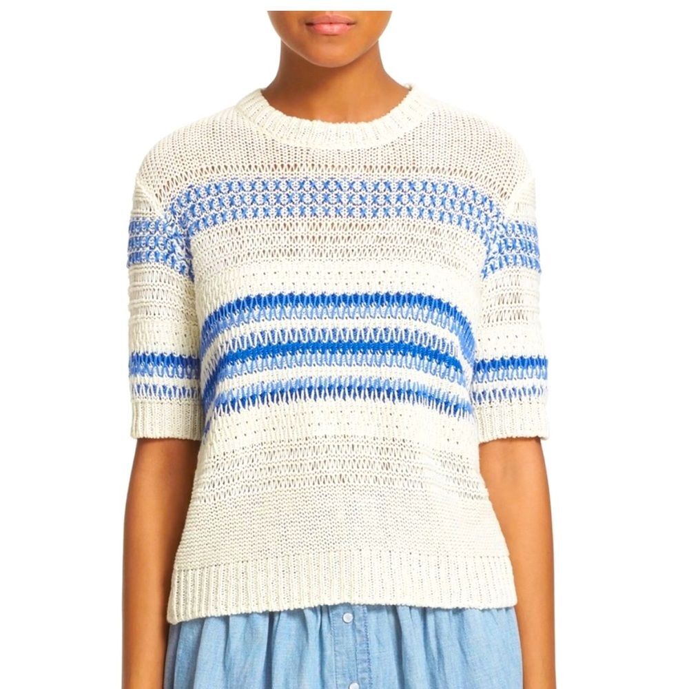 Current/Elliott‎ for Anthropologie Mixed Stitch Stripe Mini Sweater – Size  M(2)